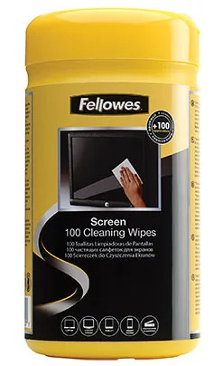 Салфетки Fellowes для экранов в тубе, дерматолог. безопасны, 100 шт (арт. FS-99703)