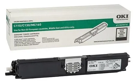 Тонер-картридж OKI черный для C110/130/MC160 (2500 стр.) (арт. 44250732)
