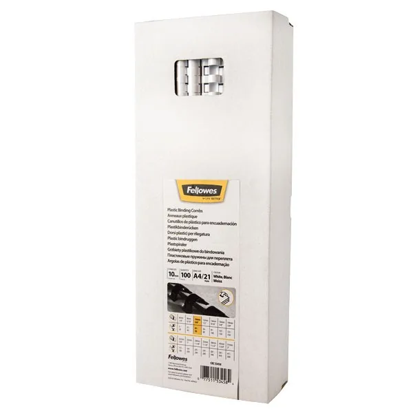 Пластиковые пружины Fellowes 10 мм. Цвет: белый, 100 шт (арт. FS-53458)