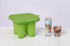 Силиконовая форма Bulros для 4 высоких и низких стеклянных рюмок (арт. TP-P-sil-form-all-gla-04)