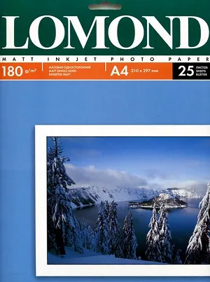 Фотобумага Lomond Matt Photo Paper, A4, 180 г/м2, 25 листов (арт. 0102037)