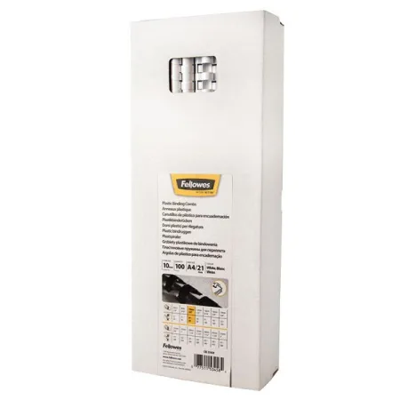 Пластиковые пружины Fellowes 10 мм. Цвет: белый, 100 шт (арт. FS-53458)