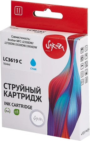Струйный картридж Sakura Printing LC3619C (голубой, 1500 стр.) (арт. SILC3619CXL)
