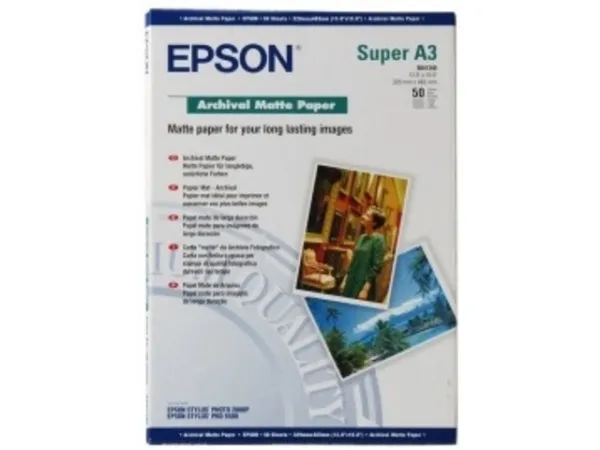Бумага Epson Archival Matter Paper 192 гр/м2, A3+ (50 листов) (арт. C13S041340)