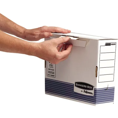 Переносной короб с крышкой Fellowes Bankers Box System 100 mm A4 синий  FastFold™, 100 x 315 x 260 мм (арт. FS-00265)