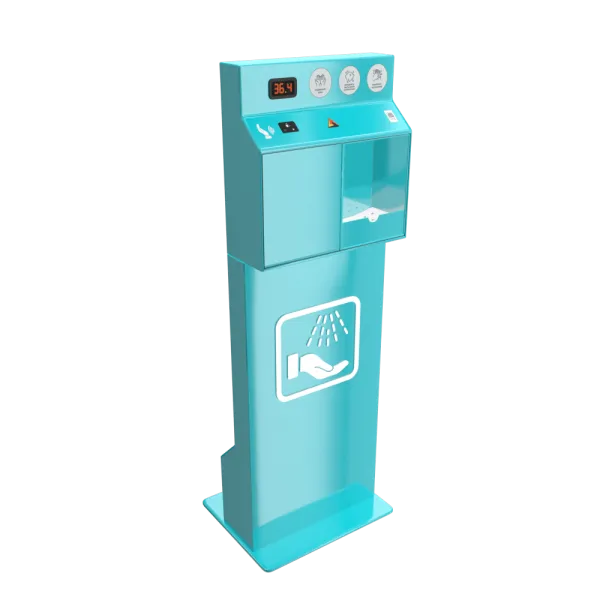 Бесконтактный напольный дезинфектор для рук BM Sanitar с бесконтактным термометром. Объем бака: 3 литра (арт. )