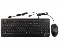 Комплект клавиатура и мышь TESLA проводной, 1.5 м (1000 dpi) черный (арт. MKB-001)