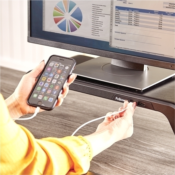 Премиальная подставка для монитора Fellowes Hana™, черная (арт. FS-80605)