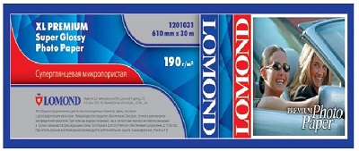Фотобумага Lomond Super Glossy Resin Coated, 610 х 50,8 мм, 190 г/м2, 30 метров (арт. 1201031)