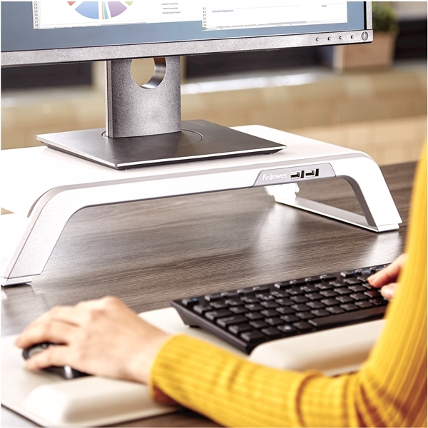 Премиальная подставка для монитора Fellowes Hana™, белая (арт. FS-80642)