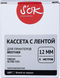 Кассета с лентой Sakura Printing TZE335 (белый, 12мм/8м) (арт. SLTZE335)