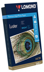 Бумага Lomond Luster, ярко-белая, имитация шелка, 260 г/м², А4 (арт. 1103300) и 10×15 см, по 20 л./пачках (арт. 1103309)