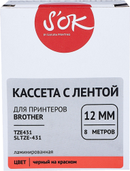 Кассета с лентой Sakura Printing TZE431 (черный, 12мм/8м) (арт. SLTZE-431)