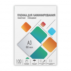 Пленка для ламинирования ГЕЛЕОС 303х426 (60 мик), глянцевая, 100 шт (арт. LPA3-60)