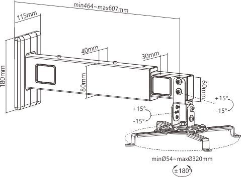 Настенный крепеж для ультракороткофокусного проектора FIX PRB-21M, White (арт. PRB-21M)