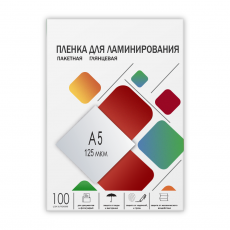 Пленка для ламинирования ГЕЛЕОС 154х216 (125 мик), глянцевая, 100 шт (арт. LPA5-125)