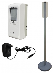 Бесконтактный дезинфектор для рук на стойке HOR DE-006A+ПТ-50+адаптером питания (арт. HOR-DE-006A-AC-DC+ПТ-50)