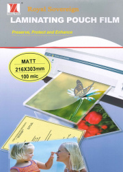 Пленка для ламинирования Royal Sovereign матовая, А4, 100мкм (50/25/25) (100 шт.) (арт. 1559)