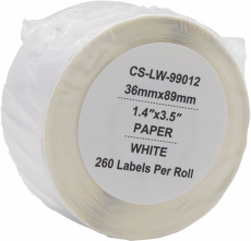 Этикетки Cactus сег.: 89x36 мм, черный белый, 260 шт/рул, Dymo Label Writer 450/4XL (арт. CS-LW-99012)