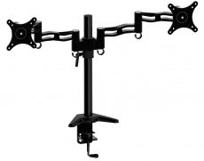 Кронштейн для двух мониторов Cactus черный 13″-27″ макс.10кг настольный поворот и наклон (арт. CS-VM-D29-BK)