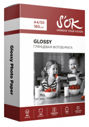 Фотобумага SOK Cinema глянцевая, А4, 180 г/м², 50 листов (арт. SA4180050G)