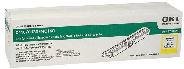 Тонер-картридж OKI желтый для C110/130/MC160 (2500 стр.) (арт. 44250729)