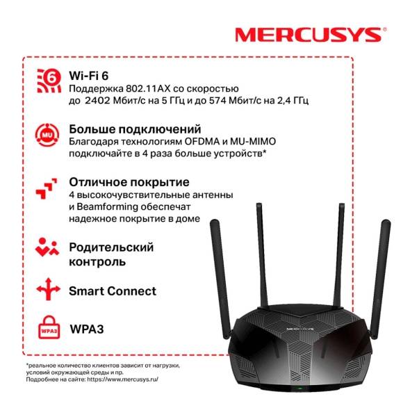 Маршрутизатор Mercusys MR80X (арт. MR80X)