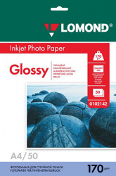 Фотобумага Lomond одностороняя, глянцевая, 170 г/м², A4, 50 л. (арт. 0102142)