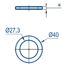 Кольцо MRF 27.3×40×4 мм для трубы 27 мм, нерж. сталь (арт. 202810213)
