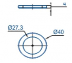Кольцо MRF 27.3×40×4 мм для трубы 27 мм, оцинк. сталь (арт. 202810113)