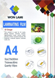 Пленка для ламинирования WF самоклейка, А3, 80мкм (100 шт.) (арт. 8482)