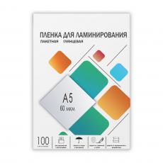 Пленка для ламинирования ГЕЛЕОС 154х216 (60 мик), глянцевая, 100 шт (арт. LPA5-60)