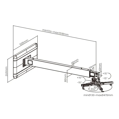 Настенный крепеж для короткофокусного проектора FIX PRB-21L-01, White (арт. PRB-21L-01W)