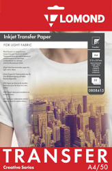 Термотрансфер Lomond A4 (21 х 29,7 см), 50 л. для струйн. цв. принтера, светлый (арт. 0808415)