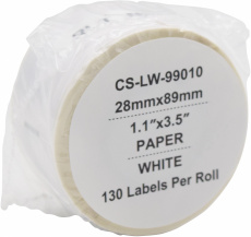 Этикетки Cactus сег.: 89x28 мм, черный белый, 130 шт/рул, Dymo Label Writer 450/4XL (арт. CS-LW-99010)