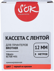 Кассета с лентой Sakura Printing TZE431 (черный, 12мм/8м) (арт. SLTZE431)