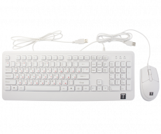 Комплект клавиатура и мышь TESLA проводной, 1.5 м (1000 dpi) белый (арт. MKB-001)