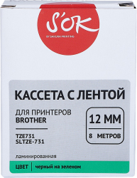 Кассета с лентой Sakura Printing TZE731 (черный, 12мм/8м) (арт. SLTZE-731)