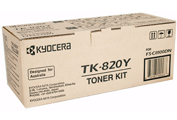 Оригинальный тонер-картридж Kyocera TK-820Y (жёлтый, 7000 стр.) (арт. 1T02HPAEU0)