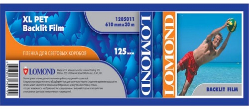 Пленка Lomond XL PET Backlit Film, ролик 610 x 50,8 мм, 125 мкм, 30 метров (арт. 1205011)