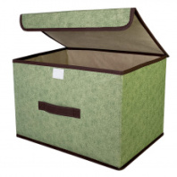 КОРОБ с крышкой для хранения ГЕЛЕОС Линен-24 (24х37х24 см) зеленый (арт. ЛИНЕН-24-ЗЛ) КОРОБ с крышкой для хранения ГЕЛЕОС Линен-24 (24х37х24 см) зеленый (арт. ЛИНЕН-24-ЗЛ)