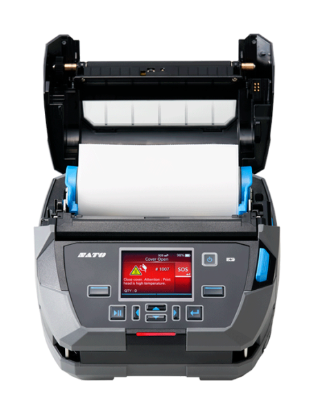 Мобильный принтер этикеток Sato PW4NX, 203 dpi, USB, BT, WLAN, отделитель, зажим для ремня (арт. WWPW4100N)