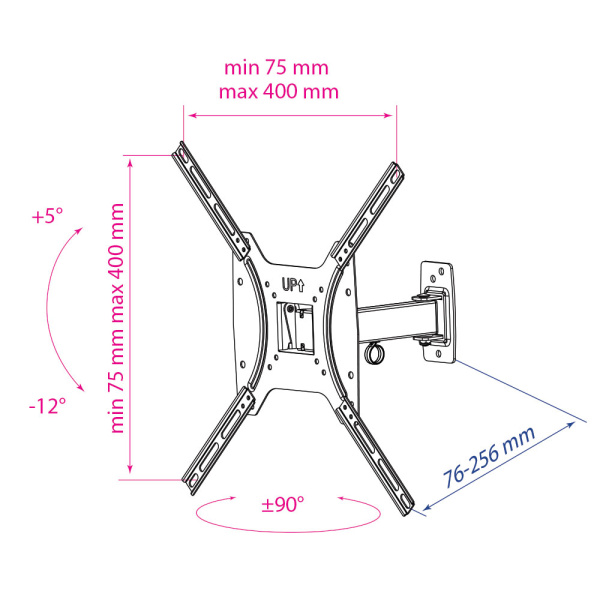 Кронштейн Kromax OPTIMA-403 (чёрный) (арт. 28010)