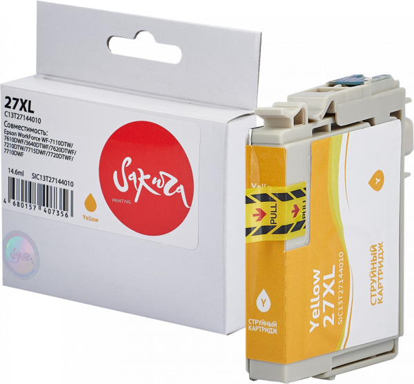 Струйный картридж Sakura Printing 27XL (желтый, 2200 стр.) (арт. C13T27144010)