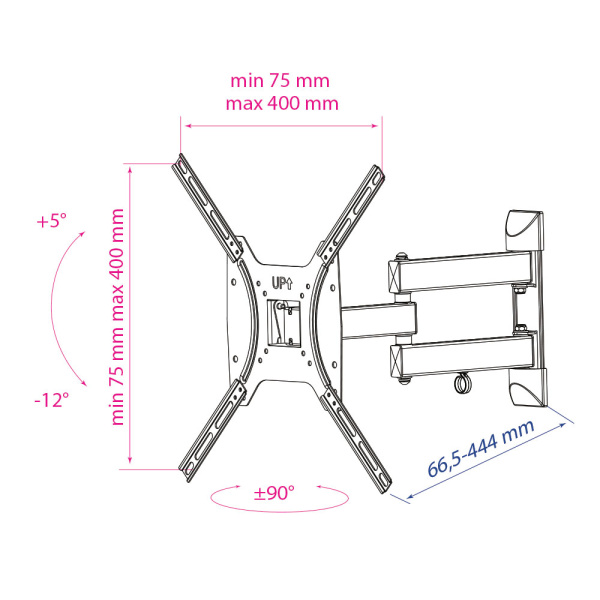 Кронштейн Kromax OPTIMA-404 (чёрный) (арт. 28011)