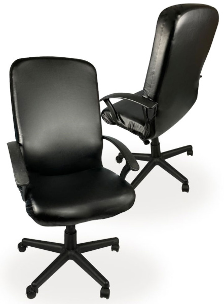 Чехол на компьютерное кресло ГЕЛЕОС 536Л (размер L, кожа, черный) (арт. ГЧ00536Л)