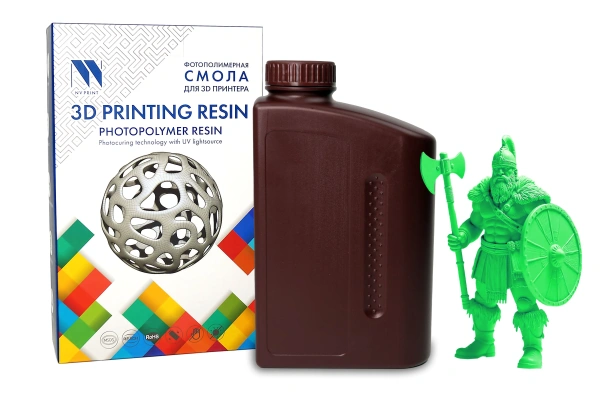 Фотополимерная смола NVPRINT Standard Resin прозрачный зеленый для 3D печати, 1 кг (бут.)