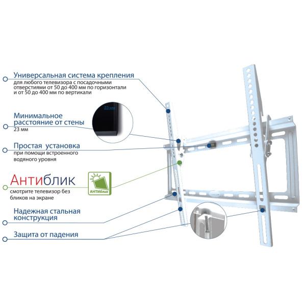 Кронштейн Kromax IDEAL-4w new (белый) (арт. 26020)
