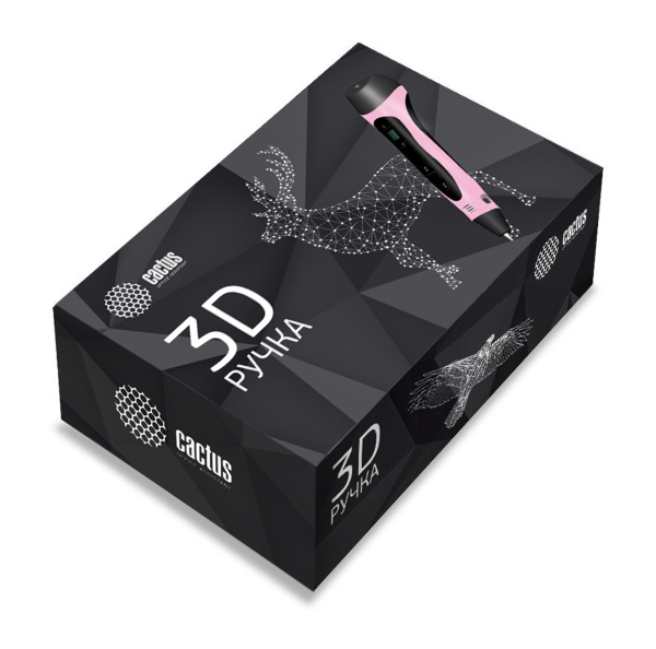 Ручка 3D Cactus PLA ABS LCD (розовый) (арт. CS-3D-PEN-C-PN)