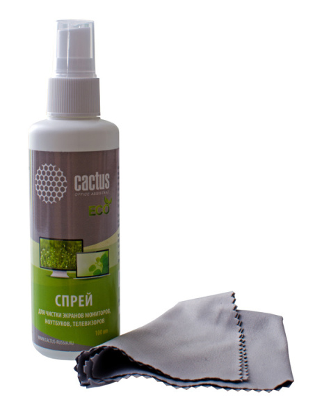 Чистящий набор Cactus для экранов и оптики 1шт 18x18см 100мл (арт. CS-S3001E)